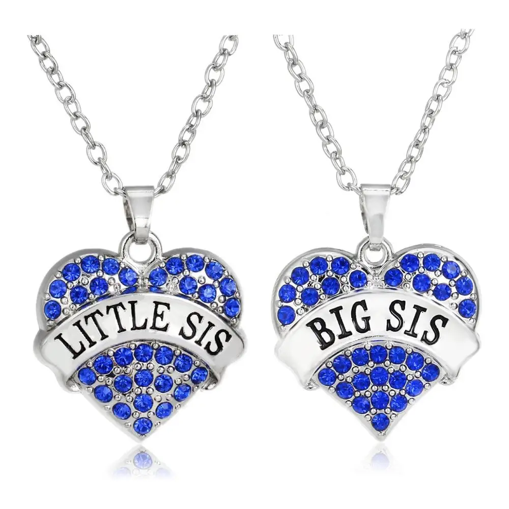 Ожерелье с подвеской в виде сердца кристаллами для сестер родных друзей BFF