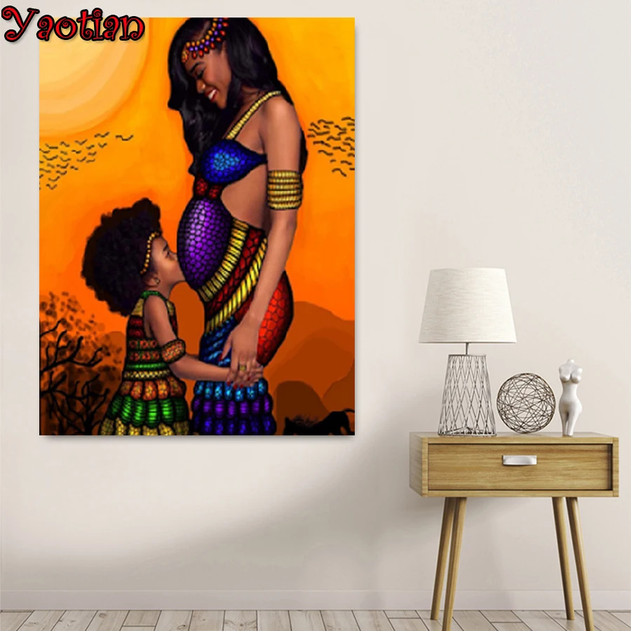 Алмазная живопись для беременных женщин мать и дочь 5D полная квадратная/круглая