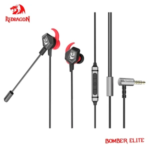 Наушники Redragon Bomb Elite E300, игровые наушники с двойным микрофоном и широким басом, разъем 3,5 мм, для видео и мобильных игр