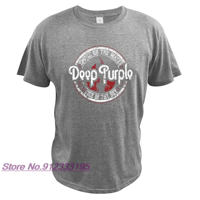 Deep Purple Tshirt Album Machine Head Smoke Song On The Water Tshirt English Rock Band 100% Cotton Basic Short Sleeve Camiseta