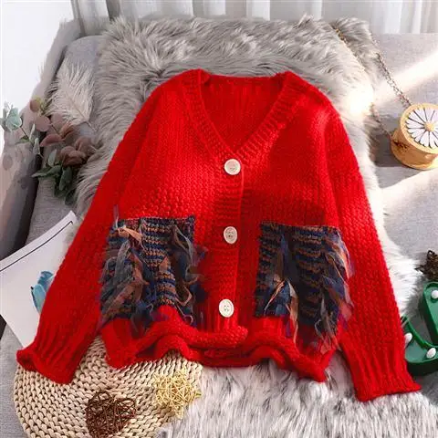 

New Korean loose style student fashion thick thread sweater top coat