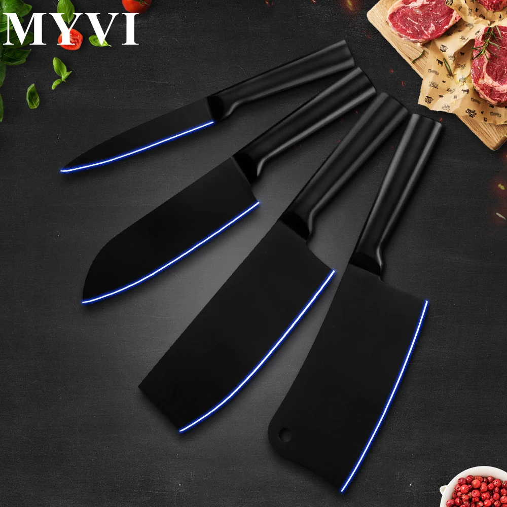 Дропшиппинг 4cr14 нож из нержавеющей стали набор кухонных ножей утилита Santoku разделочные ножи nakiri кухонные аксессуары 4 шт. набор