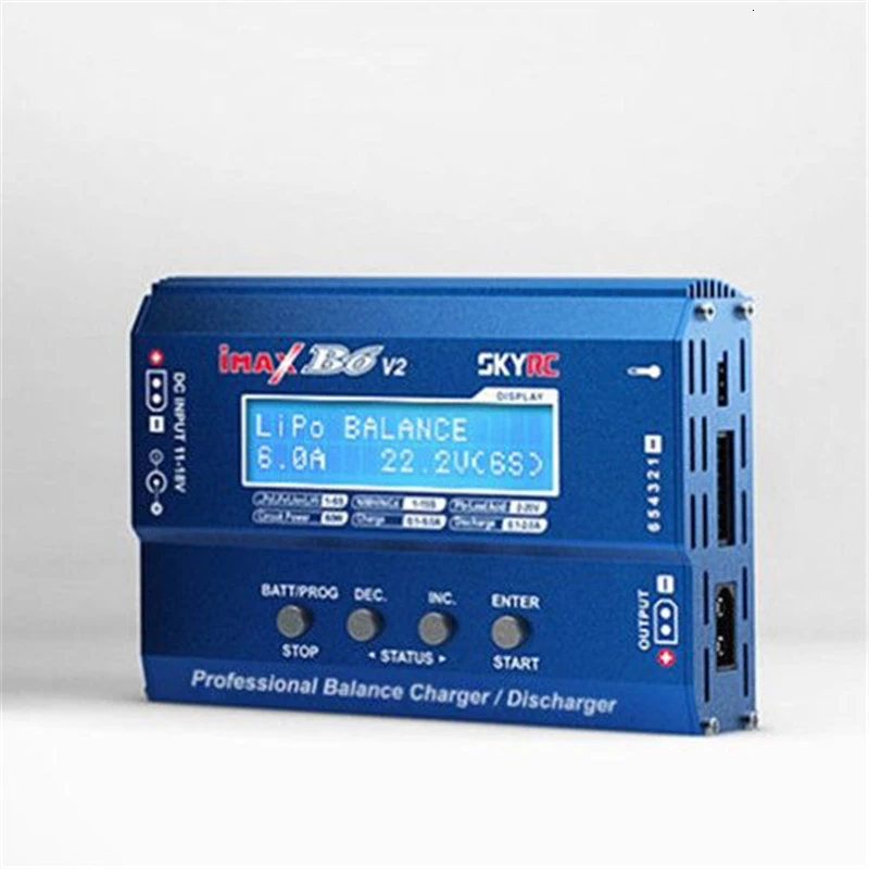 Цена Новейшее зарядное устройство SKYRC IMAX B6 V2 60 Вт 6A Lipo, ЖК-дисплей, зарядное устройство для радиоуправляемого автомобиля, дрона, вертолета