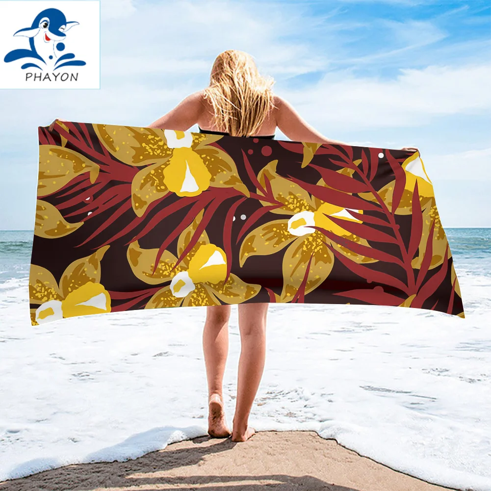 

1 шт. быстросохнущее банное полотенце PHAYON из микрофибры с тропическими растениями 75*150 см пляжное полотенце большое спортивное полотенце s А...