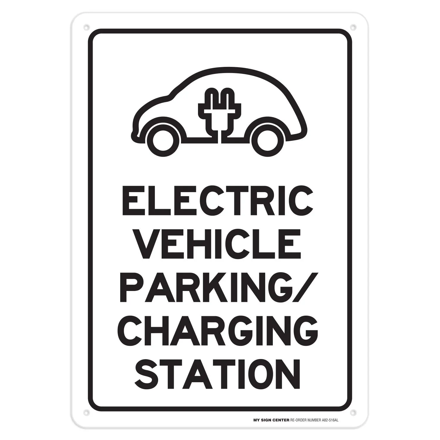 

Electric Vehicle Parking Charging Station Rectangular Sign by Rust Free UV Coated and Weatherproof