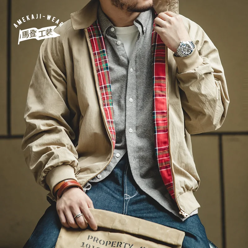 For Men Vintage Military Parka Casual Motorcycle Jacket Khaki Lightweight Coat Classic Tanker Pilot Coat