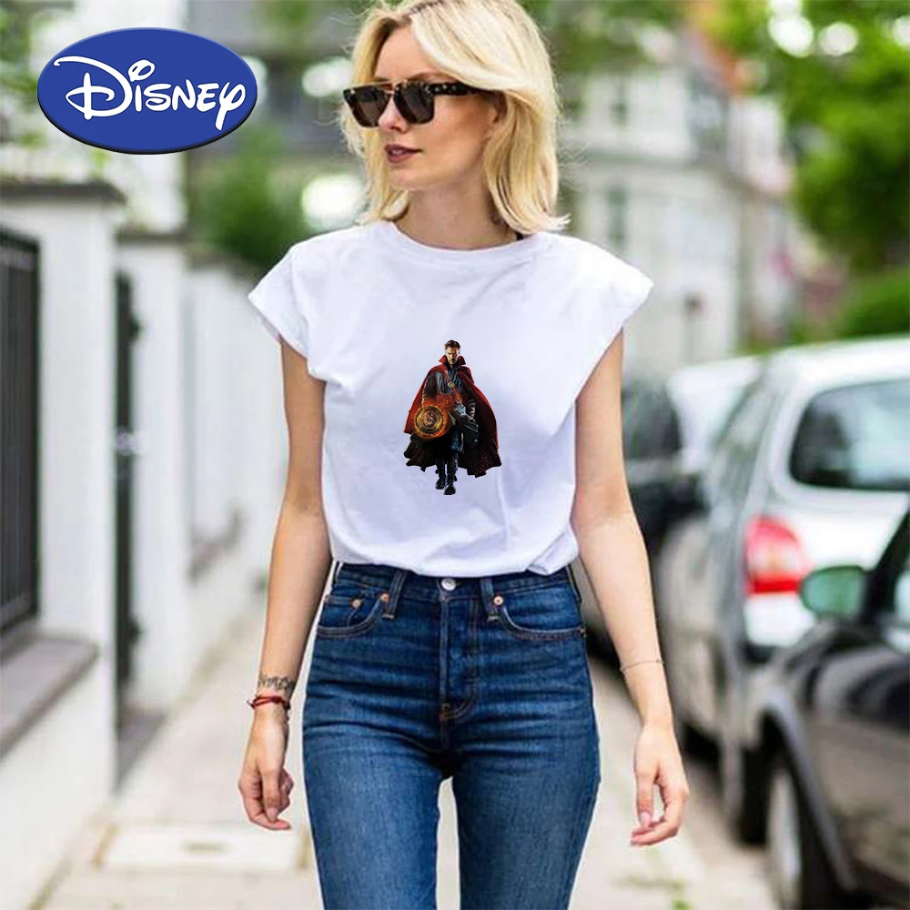 

Disney Brands Clothes Doctor Strange Tshirt Women Hipster Tops Female Streetwear Unisex Tee Shirt Cropped Sleeve Ropa Mujer