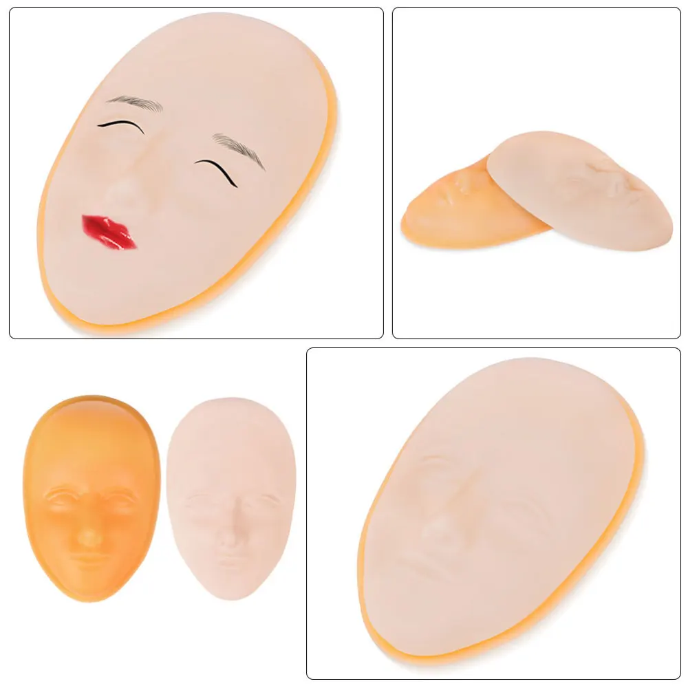 

2pcs Mannequin Head Fake Facial Training Skin with Practice Skin Base
