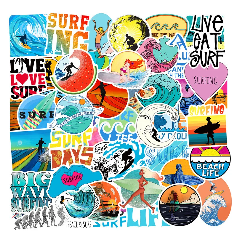 

50Pcs Summer Cute Graffiti Stickers for Luggage Laptop Decal Skateboard Stickers to DIY Car Motorcycle Fridge JDM Cool Sticker