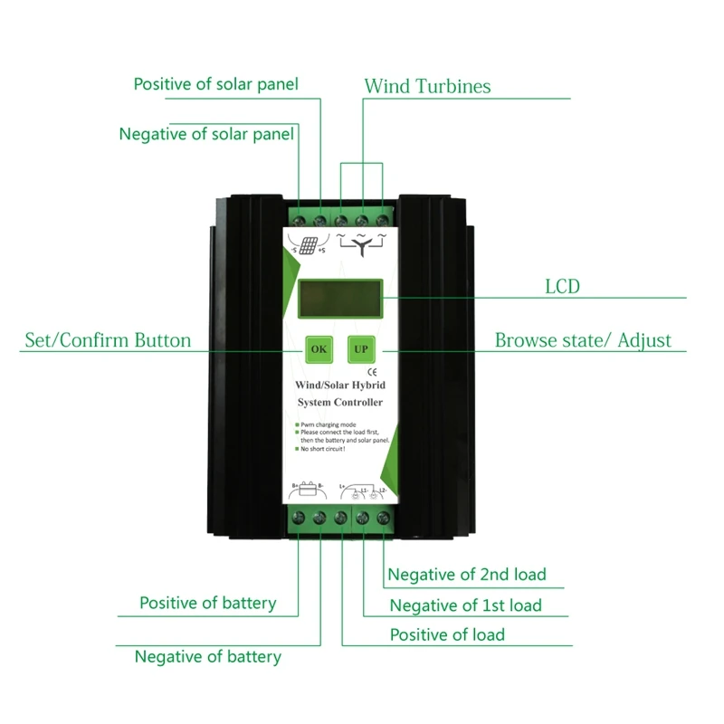 12/24V ветряной и ветряком солнечной батареей заряда Управление Светильник/таймер