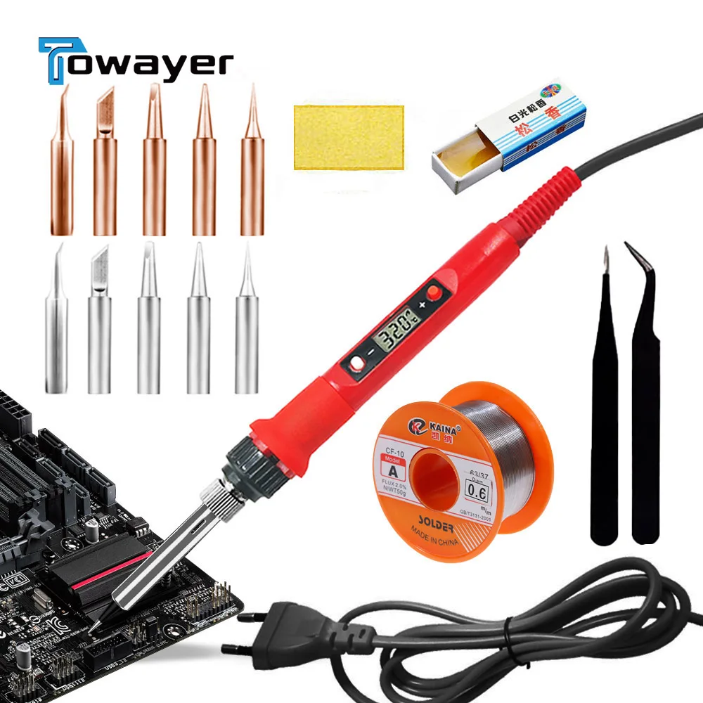 

220V 80W Lcd Electronic Soldering Iron Kit Adjustable Welding Solder Temperature Soldering Irons Rework Station Soldering Tools