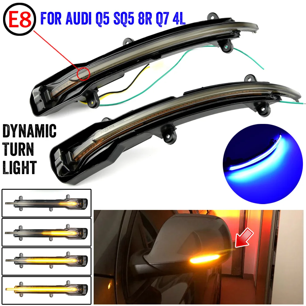 

Car LED Dynamic Turn Signal Light Rearview Side Mirror Light Indicator Blinker for Audi Q5 SQ5 8R 2008- 2017 Q7 Facelift 2009-15