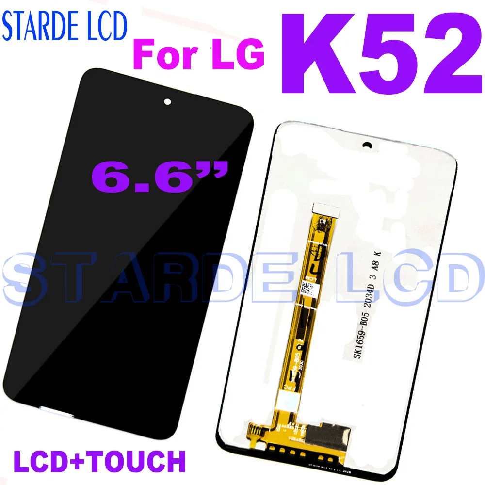 New 6.6 For LG K52 LCD Display Touch Screen Digitizer Panel Assembly Replacement Parts For LG K52 Display Replacement for auo 16 inch b160hw02 v0 tablet lcd screen display panel replacement digitizer replacement