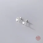 LKO 100% настоящие 925 пробы серебряные серьги простой стиль клевер серьги-гвоздики для женщин счастливые украшения милые серьги-гвоздики аксессуары