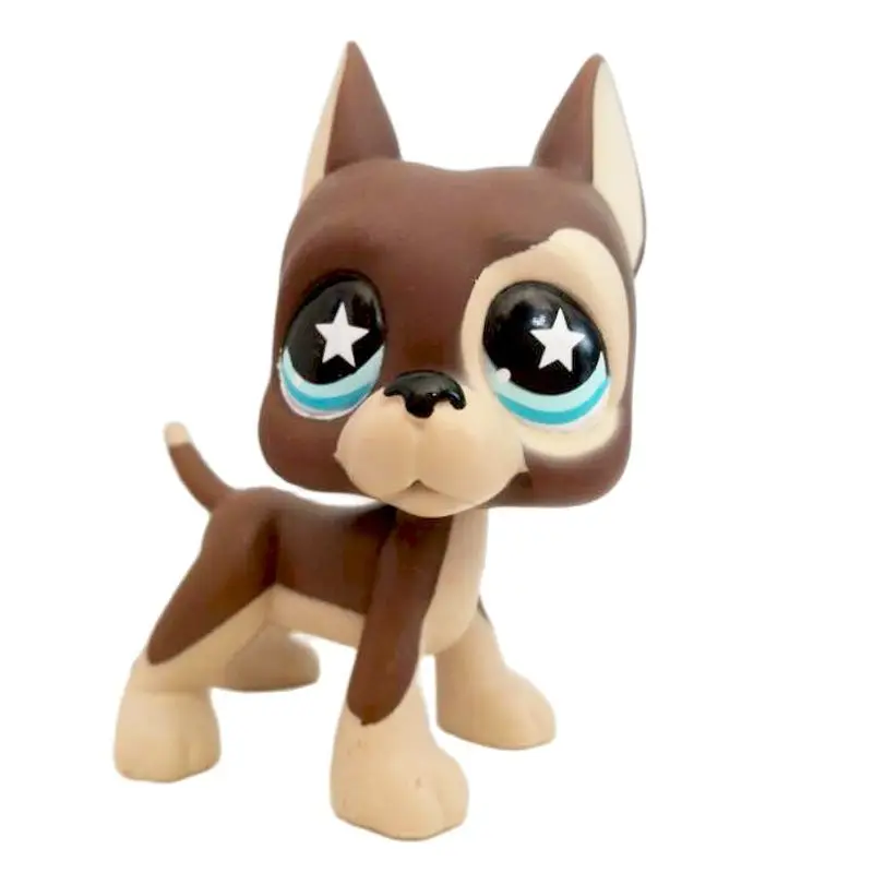 

LPS CAT Original Littlest pet shop bobble head toys GREA DANE #817 Rare Brown pet Dog Star eyes free shipping