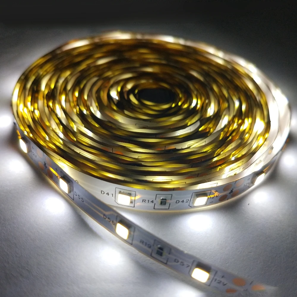 5M Светодиодные ленты SMD 2835 12V 300 светодиодный s DC гибкий светильник без
