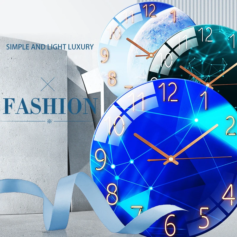 

Living Room Clock Wall Watches Glass Wall Clock Glass Quartz Clock Home Living Simple Clock Home Decor Modern Design reloj pared