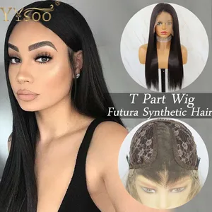 Beautiful Diary Silky Straight Black Hair Wigs T Part Wig Futura Hair Heat Resistant Synthetic Lace Front Wigs For Black Women Beautiful Diary Silky Straight Black Hair Wigs T Part Wig Futura Hair Heat Resistant Synthetic Lace Front Wigs For Black Women