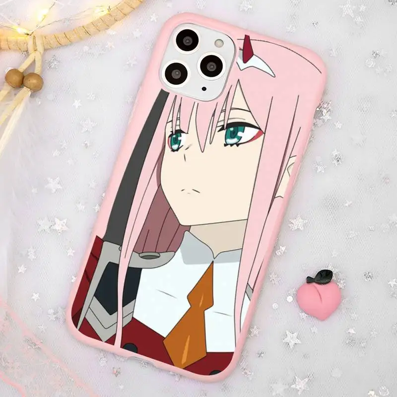 

Hot Darling in the FranXX Phone Case Candy Color Pink for iPhone 11 pro XS MAX 8 7 6 6S Plus X 5S SE 2020 XR