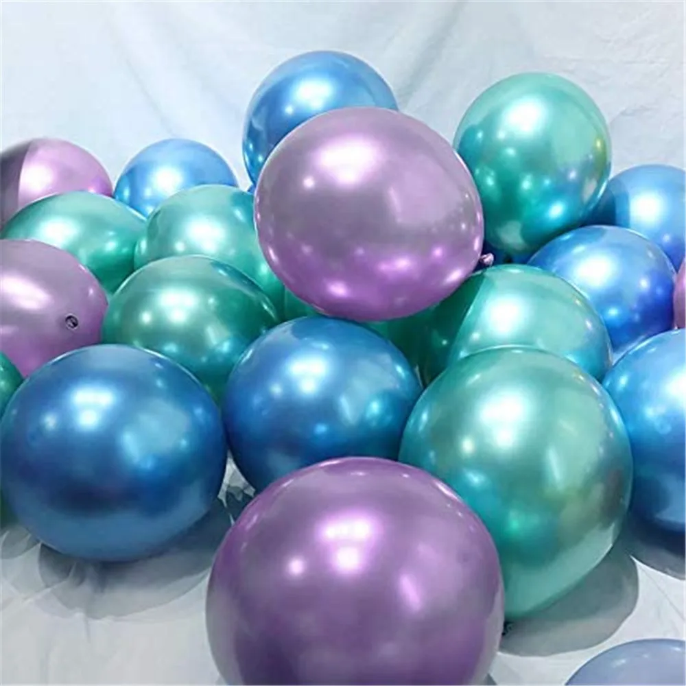 

15pcs 10inch Chrome Metallic Mermaid Multicolor Latex Balloons Metallic Globos Wedding Baby Birthday Party Decoration Balloons
