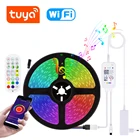 15 м Tuya Smart Life светодиодные полосыполоски сделай сам, Wi-Fi, переключение на голос RGBW светильник ы 12v Alexa Siri Google Home СИД лампа для детской комнаты