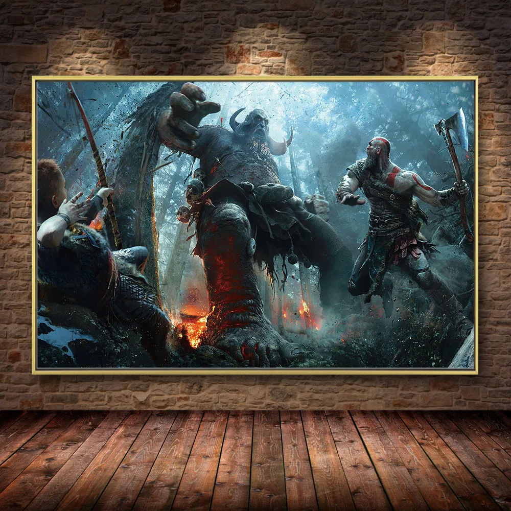 HD версии бога войны 4 game картина маслом на холсте Плакаты и принты Cuadros настенные