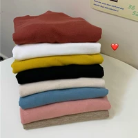 Korean Style Slim Sweater Women Pullover Casual Half Turtleneck Autumn Winter Knit Sweater Female Jumpers solid basic sweater