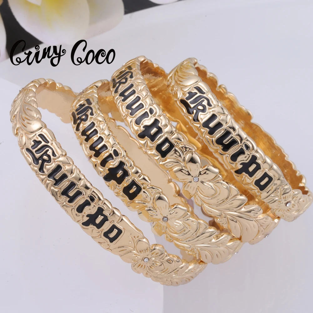 

Браслет Cring Coco I Love You, женский модный браслет с эмалью в виде цветка плюмерии и букв Hawai, золотые браслеты, браслеты для женщин, ювелирные изде...