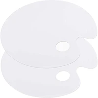 2pcs large transparent acrylic paint palette clear oval shaped non stick acrylic oil paint mixing tray for diy art paint plate