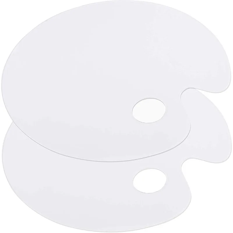 Большая прозрачная акриловая краска 2 шт. Палетка овальная антипригарная