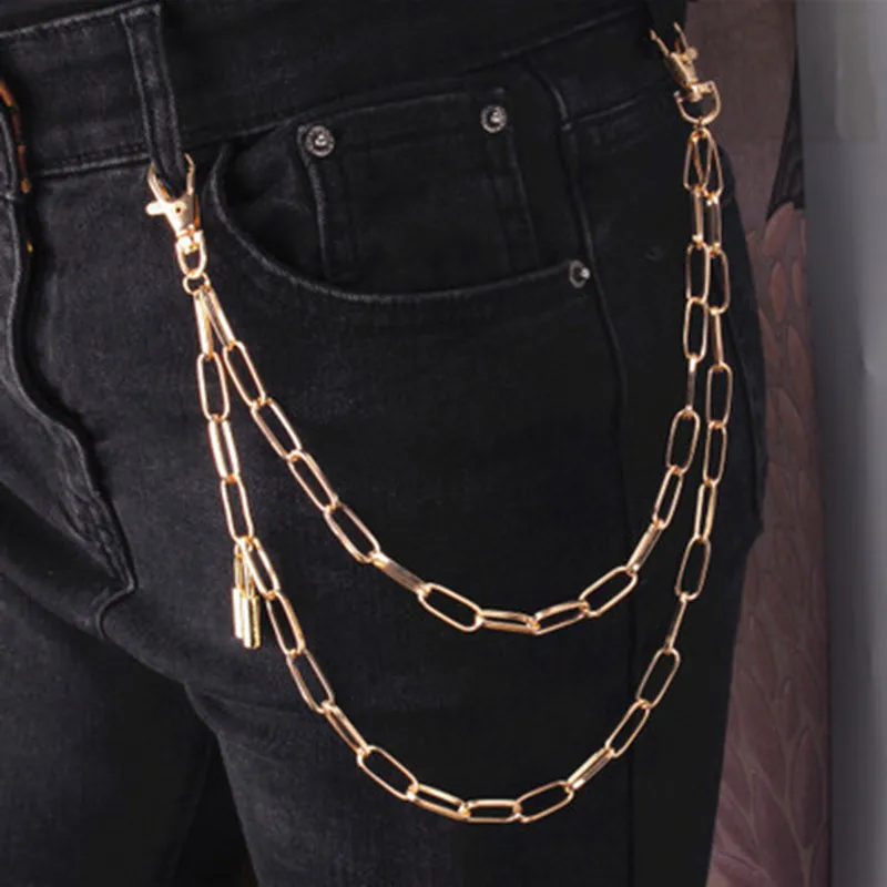 

2021 Hot Fashion Punk Belt Hip Hop Rock Metal Belt Chains Jeans Long Clothing Waist Slim Pants Chain Accessories Jewelry Gift