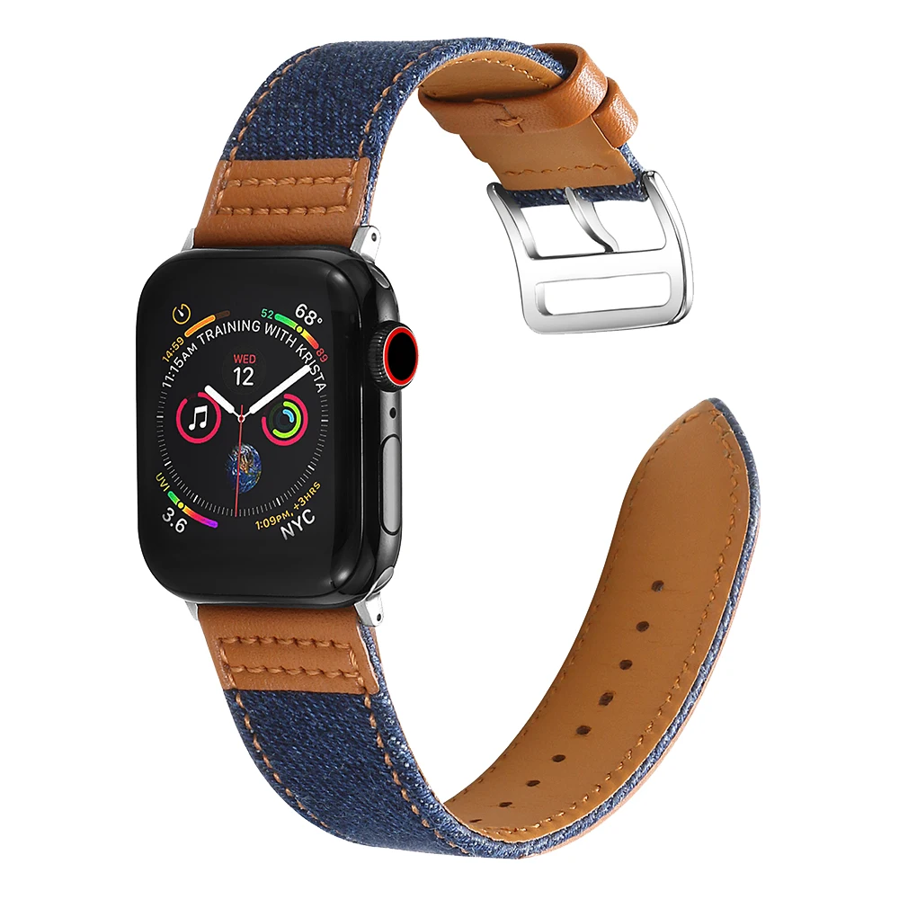 

Sports Loop Straps for Apple Watch Band Series 6 5 4 3 2 1 Leather Watchband for Iwatch 44mm 42mm 40mm 38mm Applewatch Bracelet