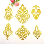 1 шт., золотые вышитые аппликации с 3D цветочной отделкой