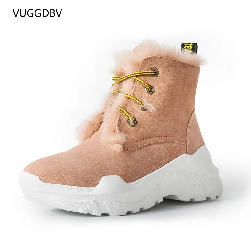 Зимние сапоги 2019 г. Новые теплые зимние средней длины на овечьем меху женские