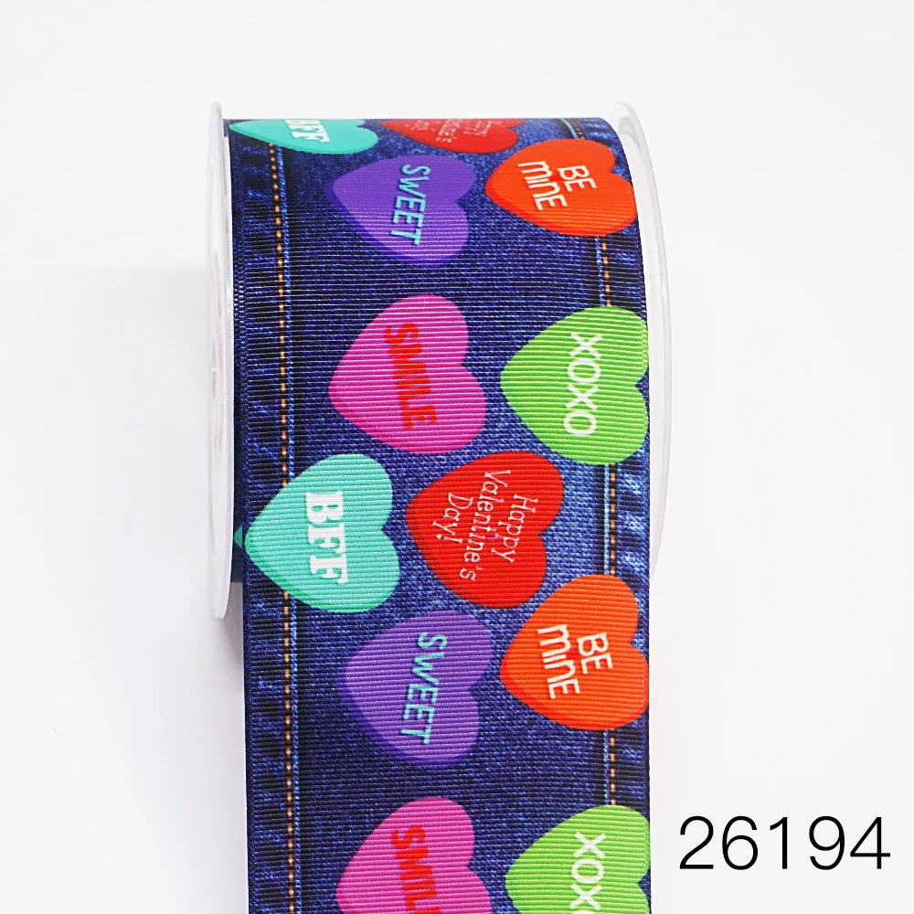 Free shipping 50 yard per size Valentine's day ribbon printed grosgrain 26194 | Дом и сад