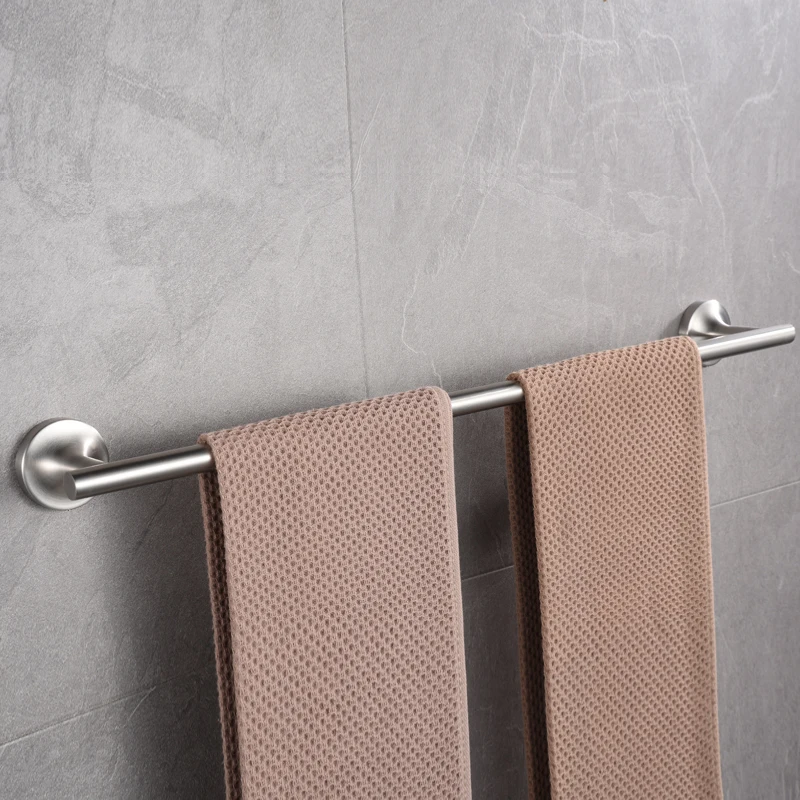 

Bathroom 304 stainless steel brushed matte towel single rod bathroom hanging towel rack bath towel rack single rod bathroom hard