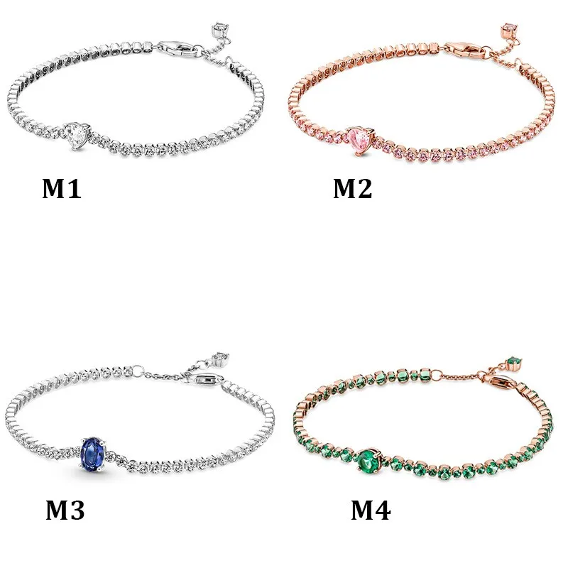 

2021 Winter New Style 100% 925 Sterling Silver Shiny Heart-shaped Tennis Bracelet For Ladies Fashion Luxury Brand Jewelry