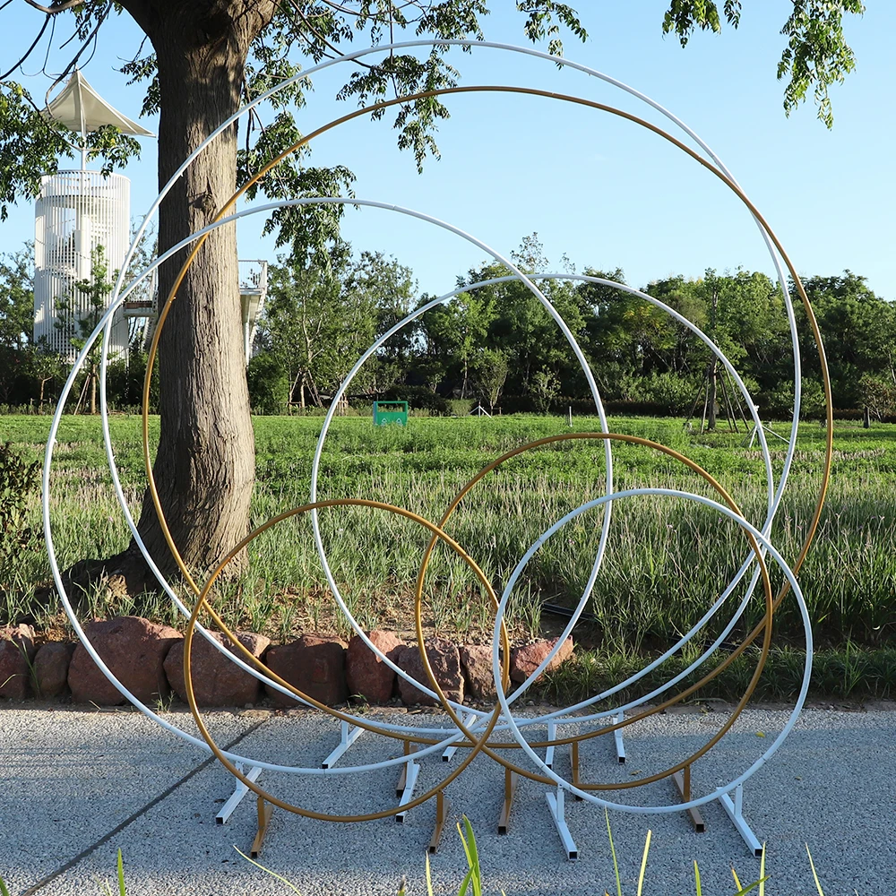 

Circle Wedding Props Birthday Decor Wrought Shelf Iron Round Ring Arch Backdrop Round Arch Lawn Flower Wedding Flower Decoration