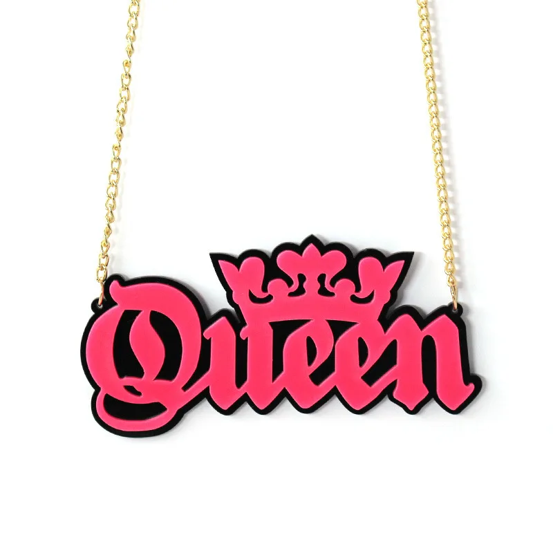 Ожерелье женское акриловое с надписью цепочка в стиле хип-хоп &quotГотическая