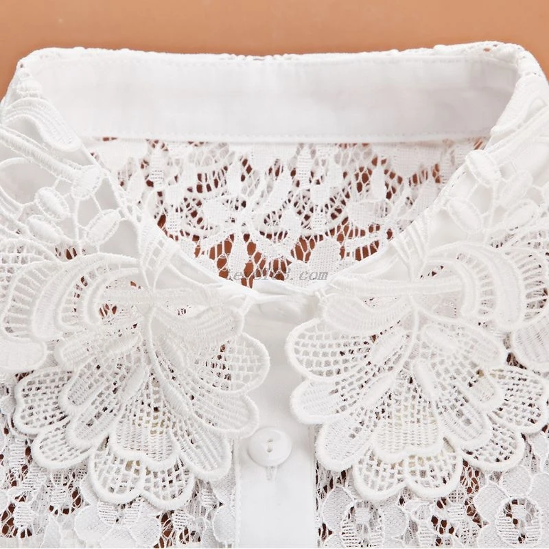 Женская блузка с круглым вырезом воротник обманка съемная кружевная полурубашка