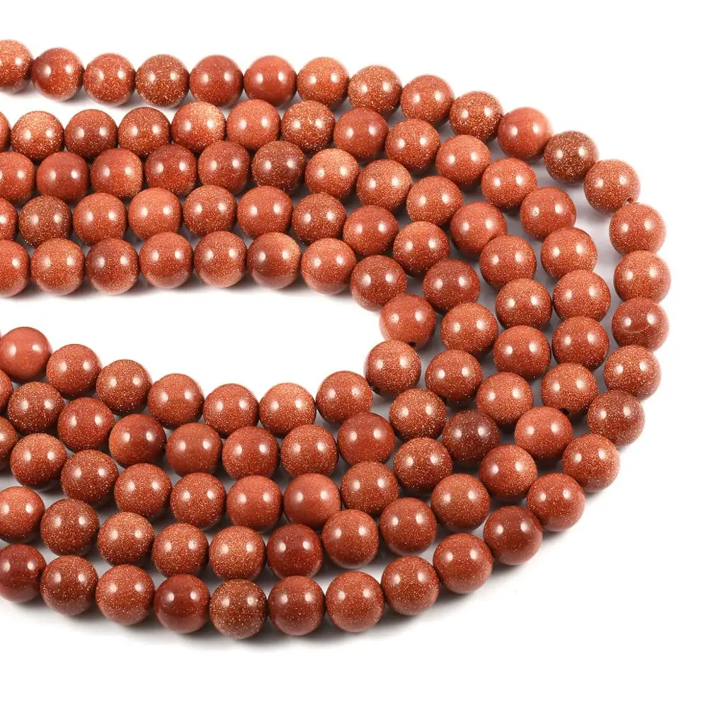 Круглые бусины-разделители из натурального золотистого песка 4 6 8 10 12 мм для