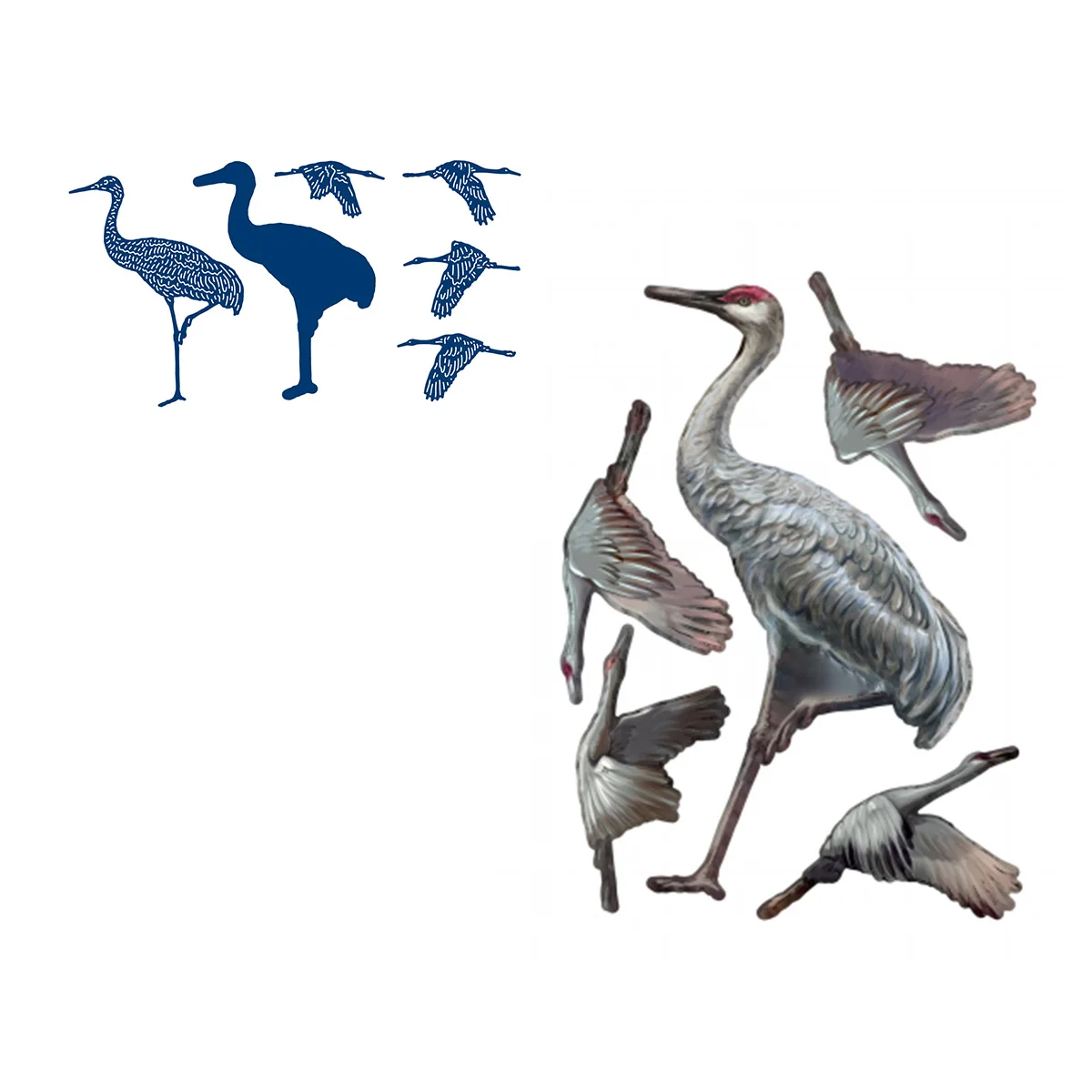 

Flock of Cranes Cutting Dies Scrapbook Diary Decoration Stencil Embossing Template DIY Greeting Card handmade 2021 New