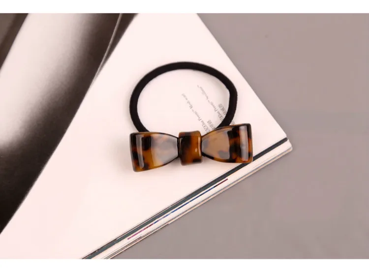 

Simple Leopard Print Headband Flower Heart Bow Hair Accessories Women Girl Elastic Hair Bands Ponytail Holder Rubber Band Gum