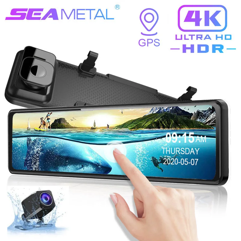 Видеорегистратор 3 в 1 на зеркало заднего вида 12 дюймов 4k|Видеорегистраторы| |