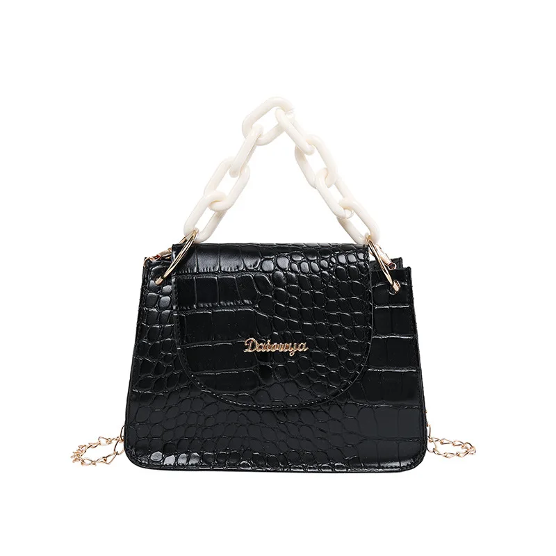 Сумка-мессенджер женская из искусственной кожи квадратная с крокодиловым узором