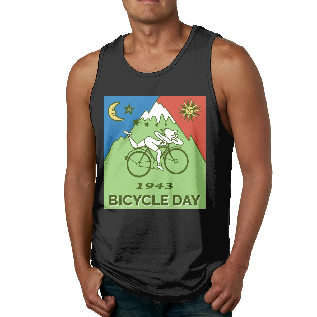 

Rock And Roll 100% CottonBicycle Day 1943 Vintage Albert Hofmann LSD Sleeveless Tank Top Stylish O-neck Sleeveless Shirt