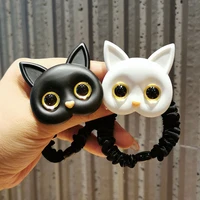 cute cat rubber bands for girls silicone rubber bands womens hair clipper elastic band for hair satin hair rope