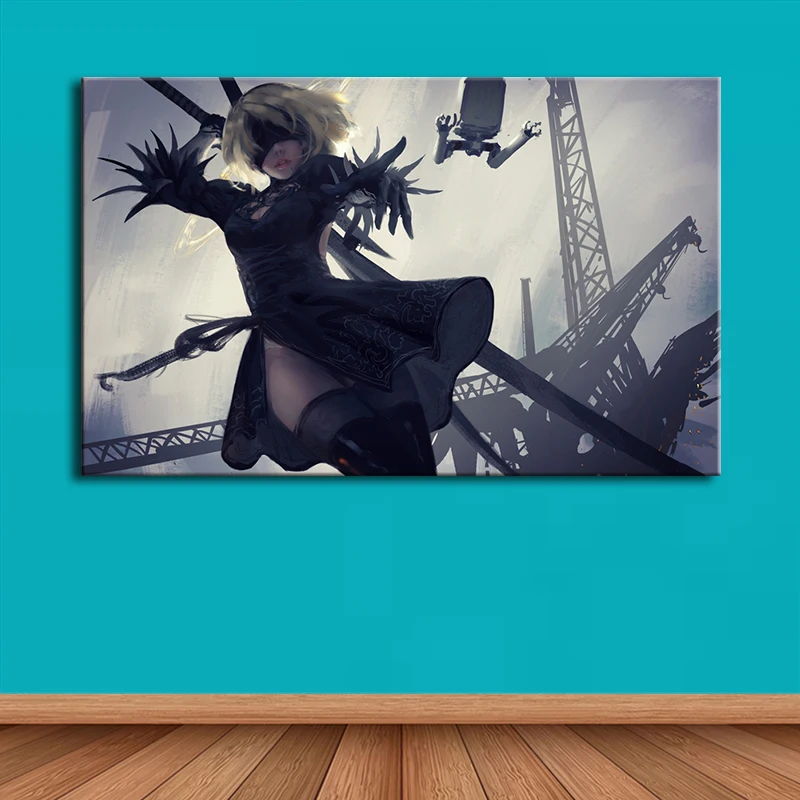 Художественный принт NieR Automata печать 2B плакат постер YoRHa 9S A2 Печать на холсте | Дом
