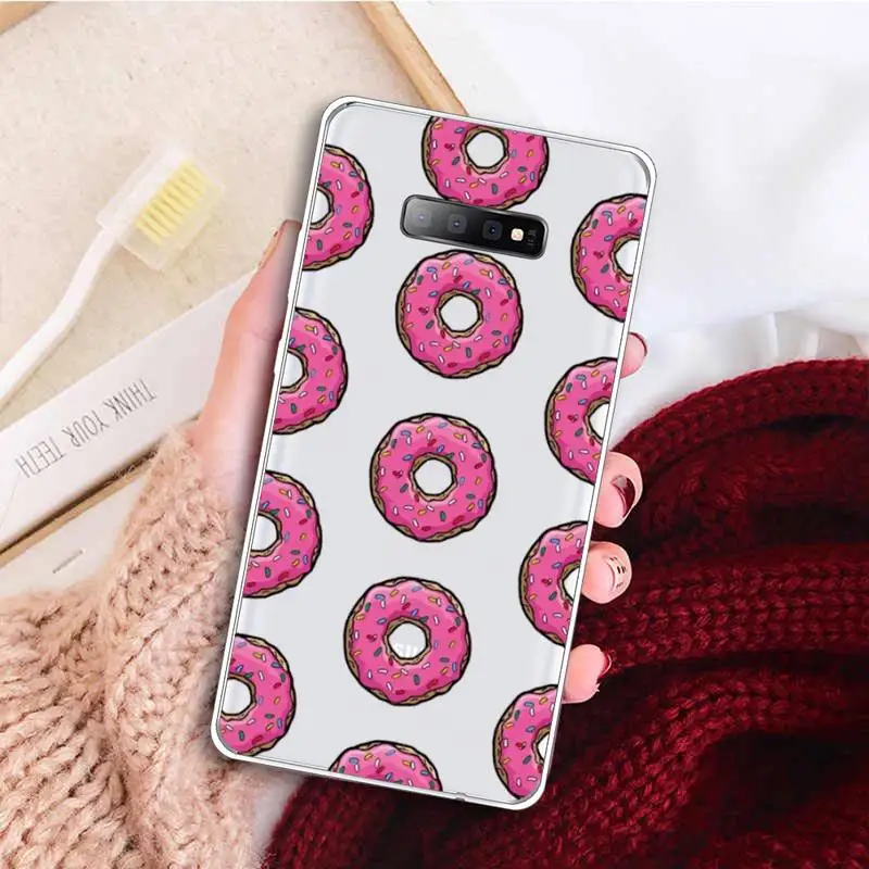 

Cute donut cake dessert Phone Case Transparent For Samsung Galaxy A 71 21s S note 8 9 10 plus 20 ultra