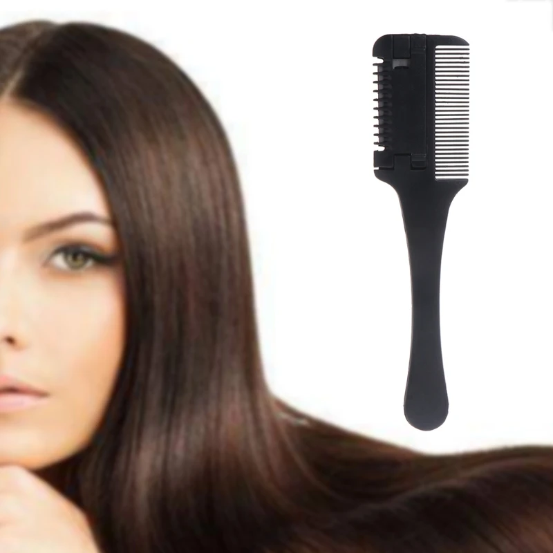 

Hair Razor Comb Black Handle Cutting Thinning Home DIY Trimmer Inside Blades